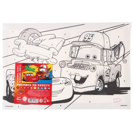Picture on numbers for children "Lightning McQueen and master" 20x30 cm, cars-5