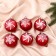 Set of balls plastic D-6 cm, 6 pcs "Assorted Snowflakes" Red