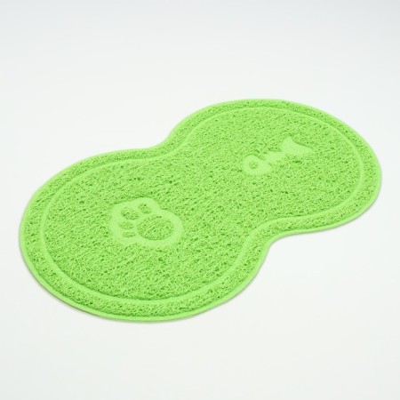 2-in-1 rug for a bowl/toilet for animals two circles, 47 x 26 cm, green-1
