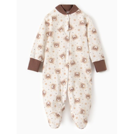 Children's overalls with closed legs "Lion", Milk color, height 68 cm