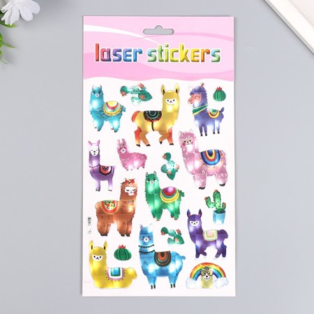 Stick plastic holography "Lama and Alpaki" MIX 14.5x26 cm-1