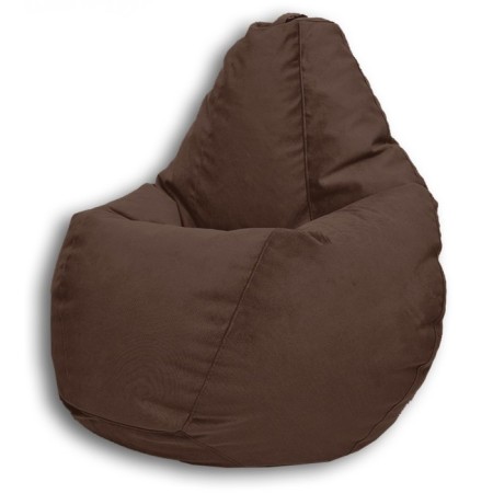 Mear-bag “Pear” Positive Liberty, size M, diameter 70 cm, height 90 cm, velor, chocolate color-1