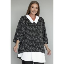 Female tunic, size 66, black and white color