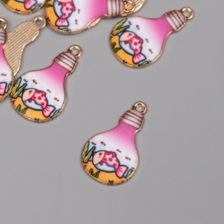 Decor for creativity Metal, enamel "Fish in a light bulb" 2.8x1.6 cm