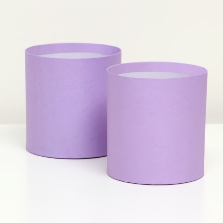 Set of round boxes 2B1, "lilac", without a cover, 10 x 10 x 10.5 cm-1