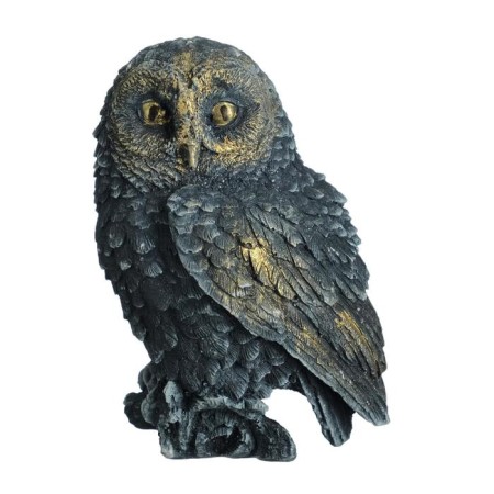 Figure "Owl on the hemp" gray-blue 10x9x14.5cm-9
