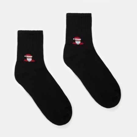 New Year's socks male minku "Santa Claus", black color, size 40-41 (27 cm)