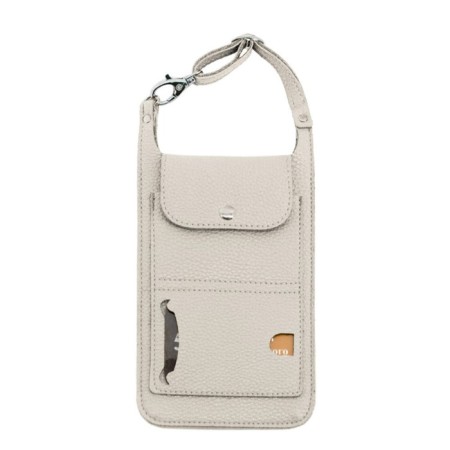 Bag, artificial leather, beige 11.5x0.5x25 cm