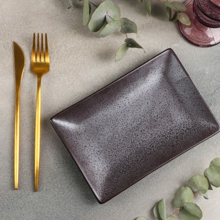 Ceramic dish for serving "Choco", 20 × 14 cm, brown color-1