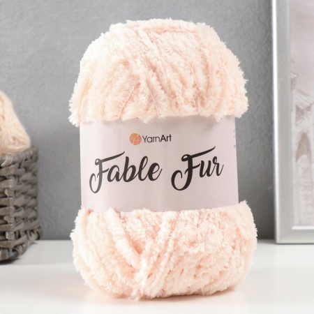 Yarn "Fable Fur" 100% micropoliester 100m/100g (976 tea rose)