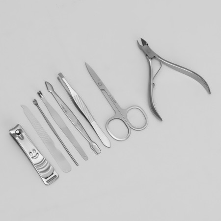 Manicure set "reptile", 8 items, in case, red color-4