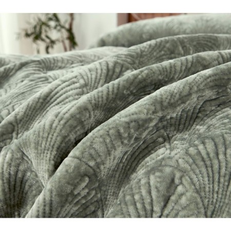 The bedspread with pillowcases Sofi de Marko "Rosalin", size 240x260 cm, 50x70 cm - 2 pcs, emerald color-9