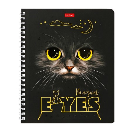 Notebook of 48 sheets in a cage, on the crest "Magic Eyes", cover Cover Cardboard, matte lamination, 3D-fluid, block 65 g/m2, mix-3