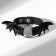 Bracelet Leather "Bat", black color in silver