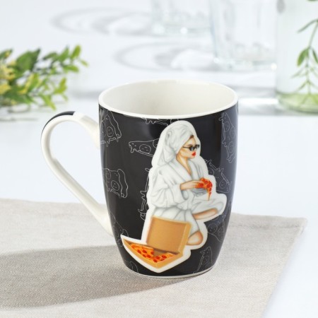 Porcelain share mug “I can allow”, 350 ml, black color