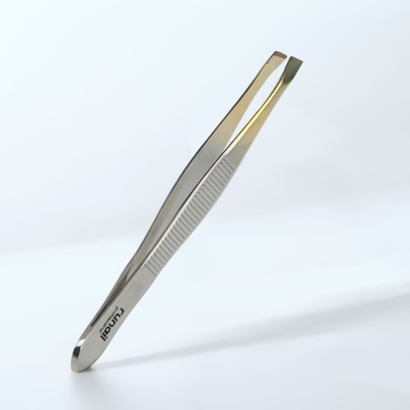Pinzet beast, wide, 9 cm, silver/golden color, RU-0142