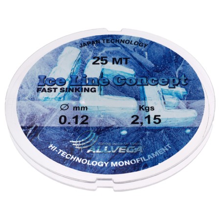 Monophile Line Allvega Ice Line Concept, diameter 0.12 mm, test 2.15 kg, 25 m, transparent