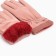 Gloves Female two -layer minku waterproof, size 6.5, pink color