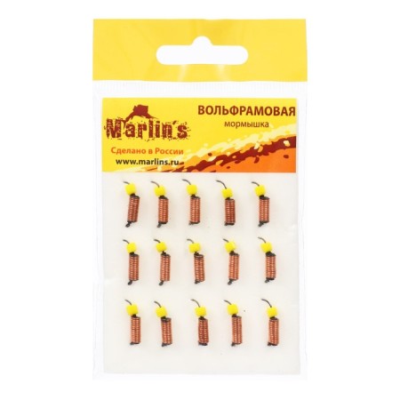 Mormyshka Wolfram Marlin’s Book, 2 mm, 0.9 g, copper + cheese cube, 15 pcs.-1