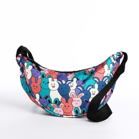 Youth bag with zipper, colorful/green color-2