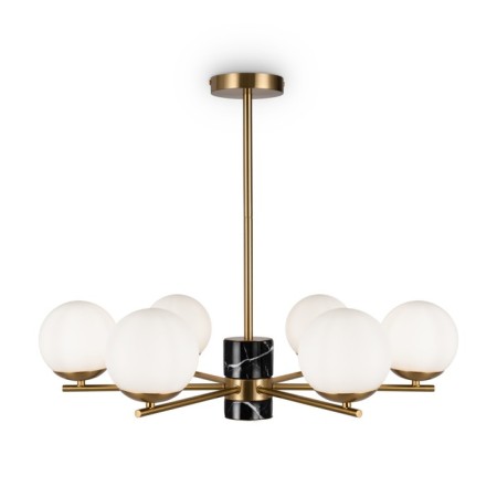 Suspended lamp Freya Fr5230PL-06BS Marble, 670x670x560 mm, E27, 6x60W, brass color-5