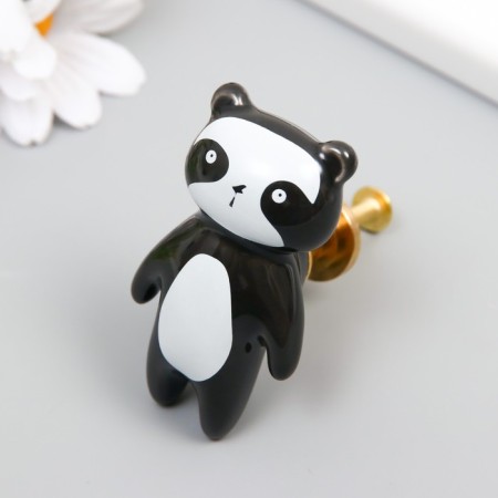 Handle for the casket ceramics, Panda metal 6.3x3.5 cm-3