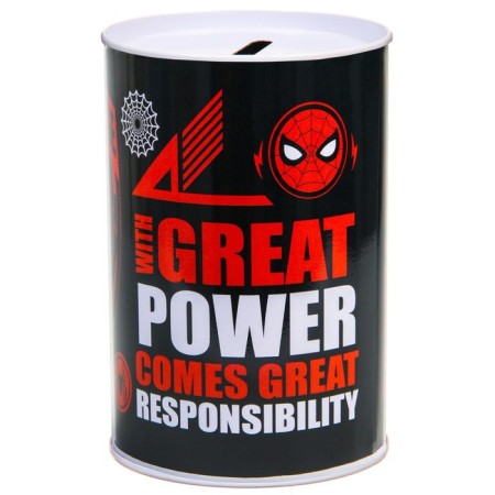 Metal piggy bank, 6.5 cm x 6.5 cm x 12 cm "Super-Men", Spider-Man-3