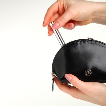 Cosmetic bag with lightning Textura, black color-7