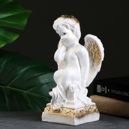 Figure "Angel on the pedestal" White 25x14x12cm-3