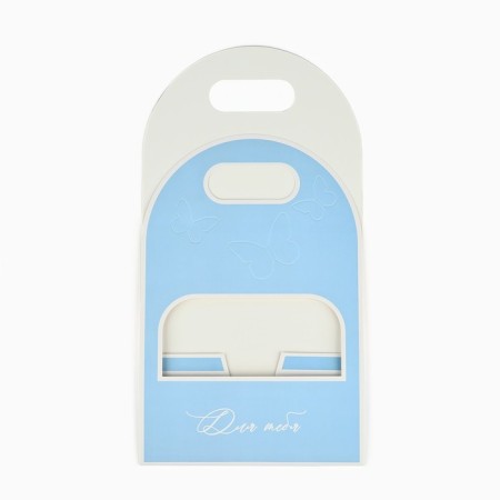 Carriage for flowers with cut -out butterflies "For you!", Blue 20 × 30 × 8 cm-4