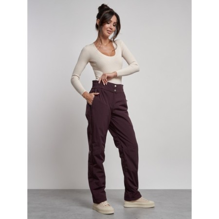 Warmed female trousers, size 48, dark-bearded color-14