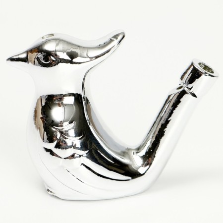 Whistle ceramic bird "Silver"-3