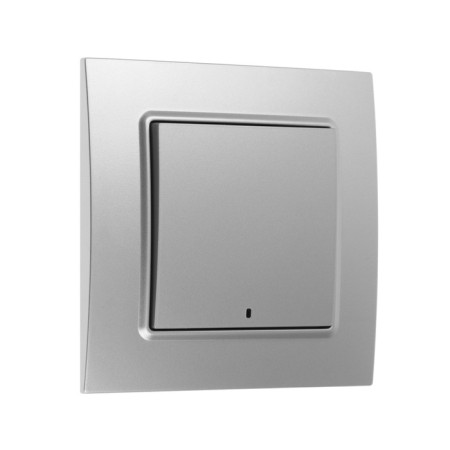 Tot Elegant switch, 10 a, 1 cl., With backlight, hidden, silver-1