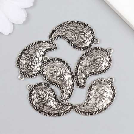 Decor for creativity Metal "Buta with Flower" silver 3.5x1.8 cm-2