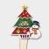 Topper decorative "Christmas tree and snowmen" 8.8x25 cm