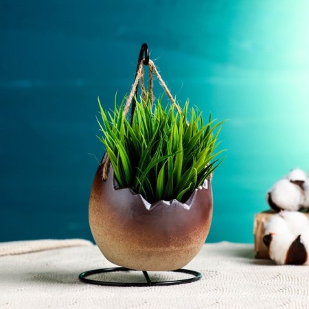 Pot on the stand "Coconut" beige, 9*8.5*10.5 cm-1