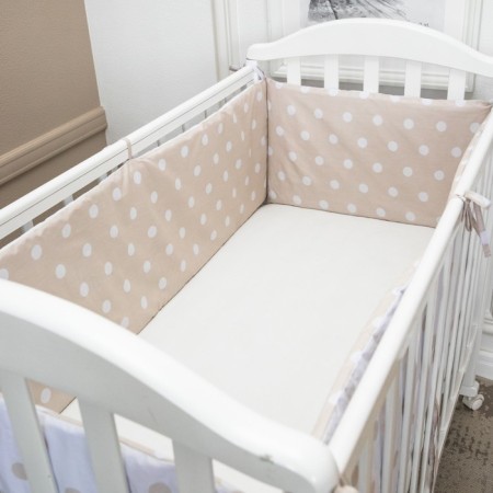 Board into the crib "peas", size 120x35 cm - 2 pcs, 60x35 cm - 2pcs, beige color