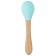 A spoon for nursery for feeding crumb I (silicone, bamboo), blue color