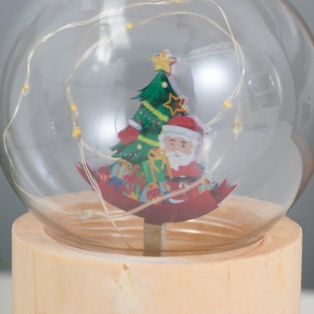 Ночник «Шар-дед мороз у елки» LED 3хAG10 шар 8см 6,5х6,5х11,5см-3