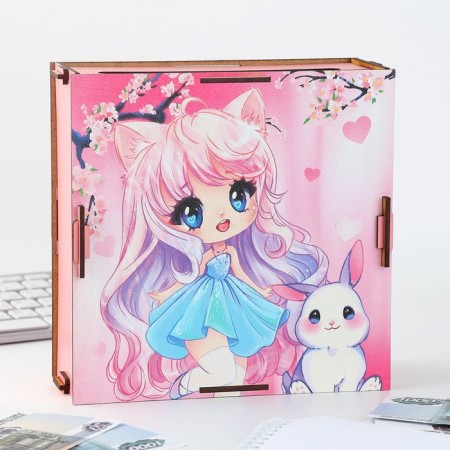 Копилка деревянная «Аниме»-1