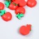 Decor for creativity plastic "Red apple with leaves" set of 10 pcs 3x1.7 cm