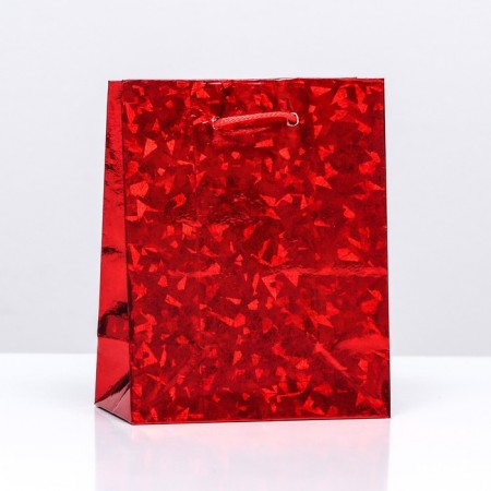 Gift, foil, "red" 14 x 11 x 5 cm