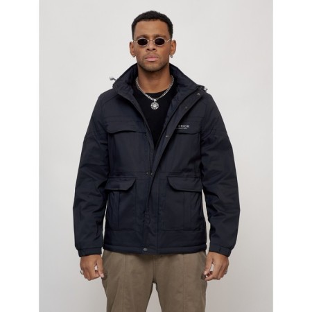 Sports male jacket, size 52, dark blue color-5