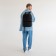 Male backpack on lightning, Textura, black color