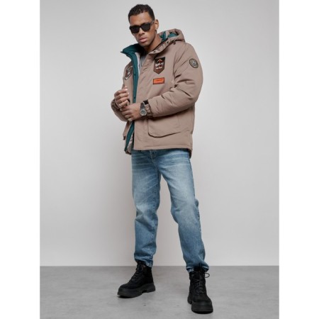 Male winter jacket, size 52, brown color-18