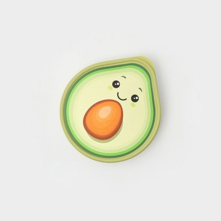Avocado products container, 400 ml, 15.5 × 13.5 × 4.5 cm, light-beige color, MIX drawing-3