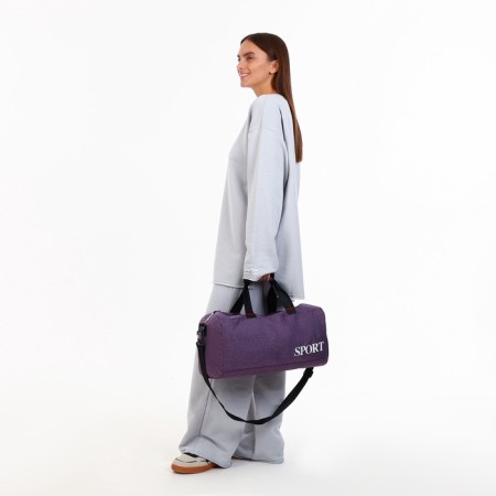 Sports bag with lightning, long belt, purple color-5