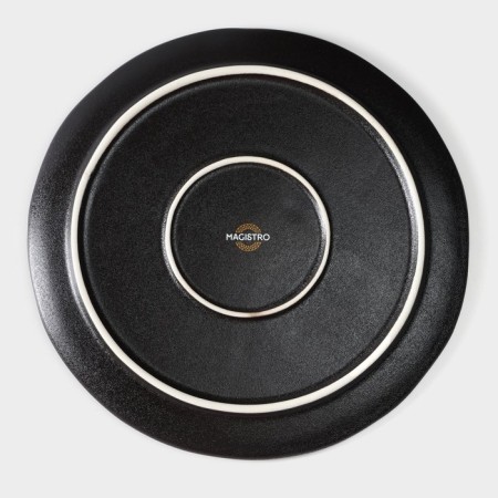 Porcelain dish for feeding magistro pietra lunare, d = 21 cm, black color-6