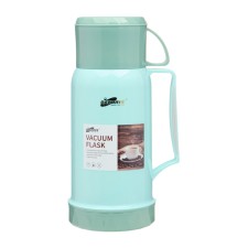A thermos 1 l, with a glass flask, retains heat 12 hours, with a mug, light green