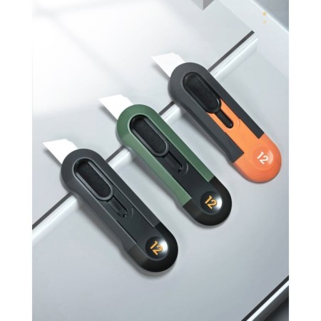 Technical knife Deli HT4007C 151597, softach plastic, gray, 12 mm-3